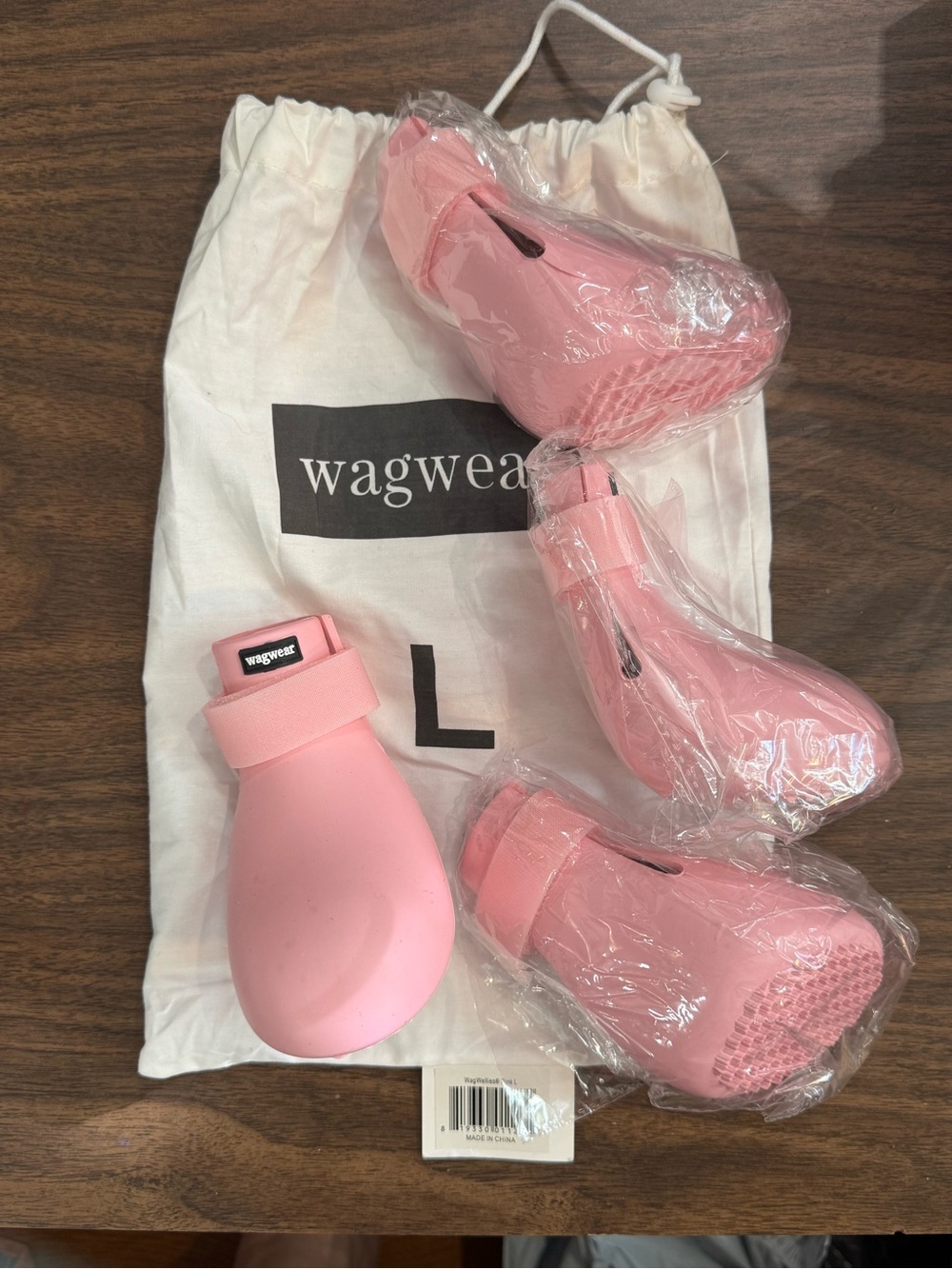 Wagwear WagWellies Dog Boots L Pink